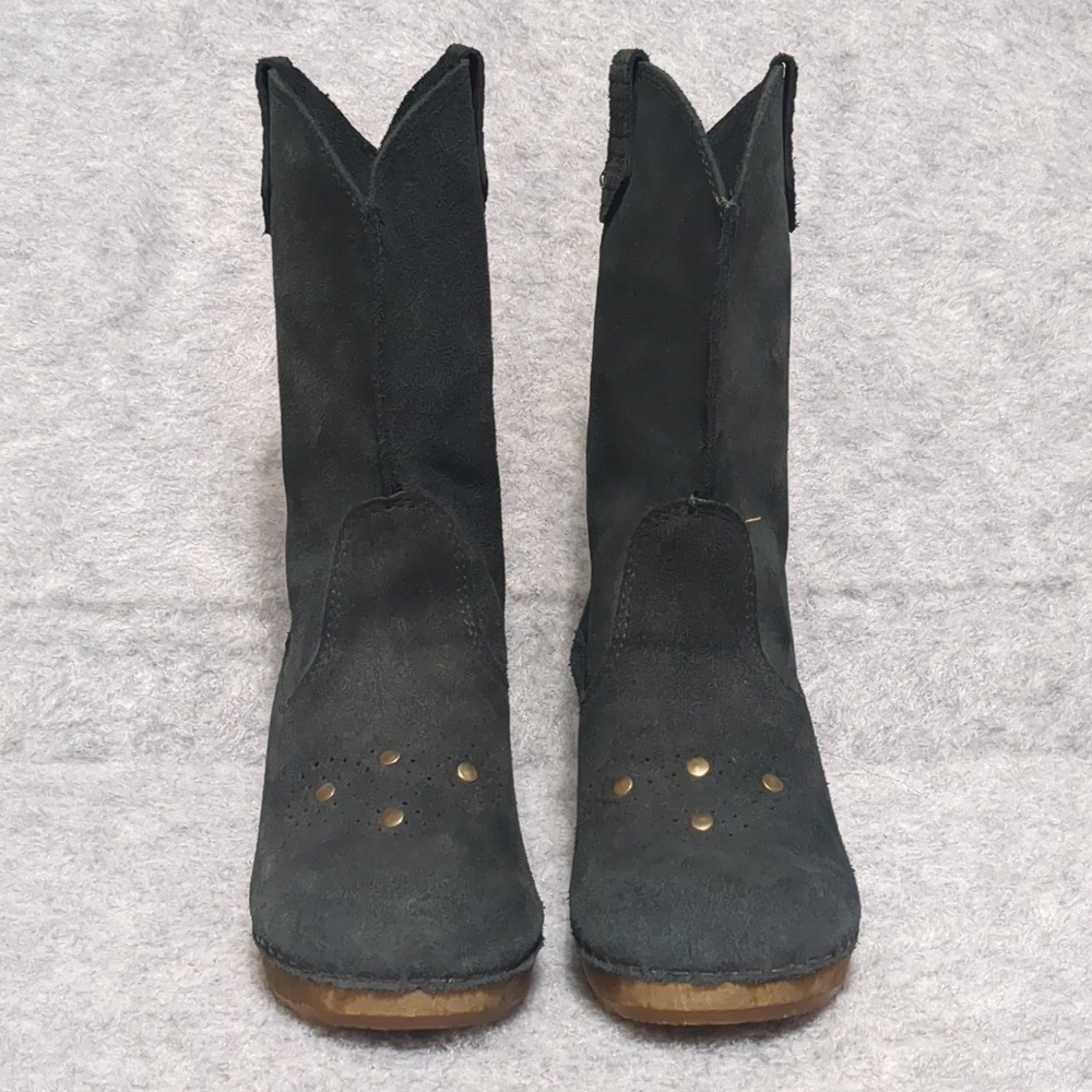 Sanita  black Suede Clog Boots Wooden sole size EU36 US6 - Picture 2 of 10